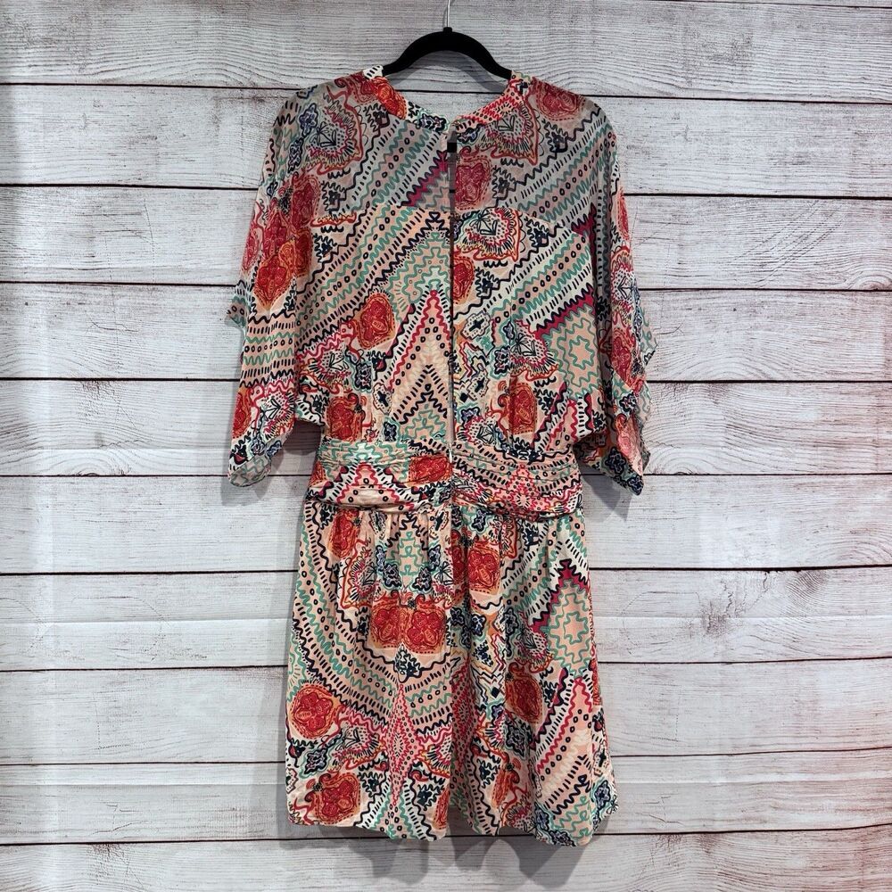 Anthropologie Maeve Siya Kimono Mini Dress Size 4 Multicolored Floral - Picture 12 of 15